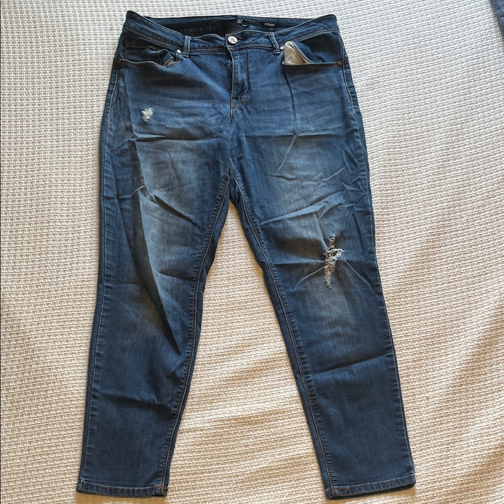 1822 Denim Women's Distressed Skinny Jeans - Blue